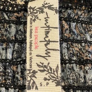 Free people black blue brown floral, print dress size small, petite